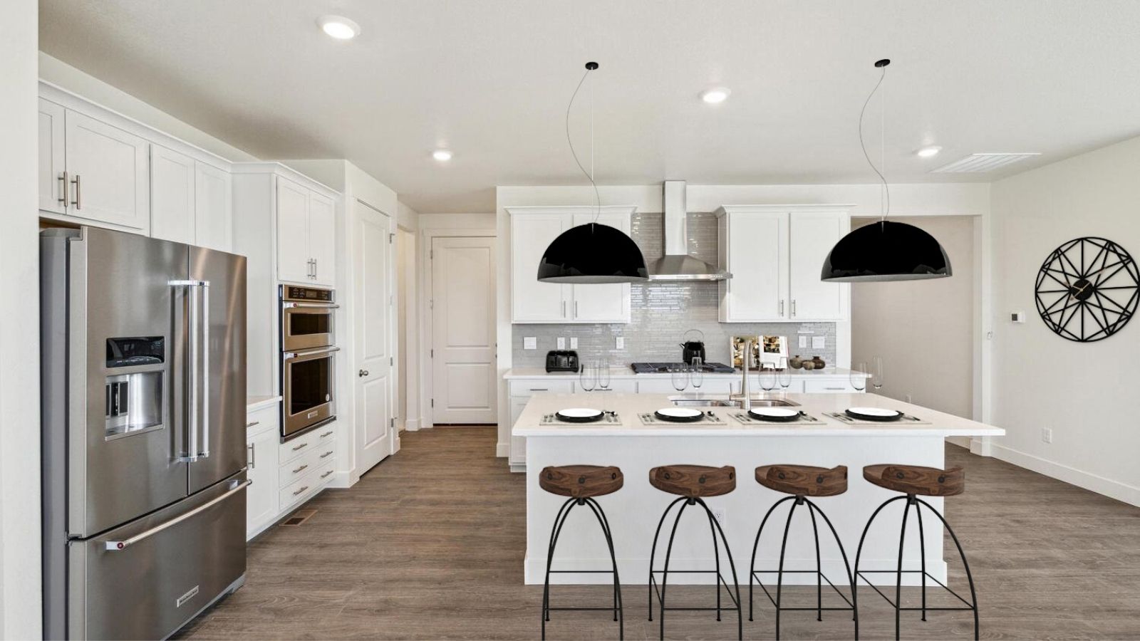 Large kitchen island in new D.R. Horton home Berthoud, CO