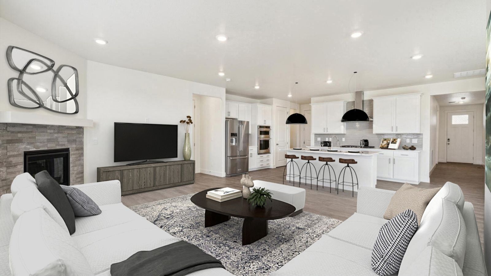 Main floor and kitchen in new D.R. Horton home in Berthoud, CO