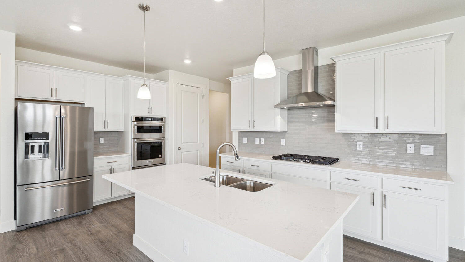 kitchen with white cabs in new home