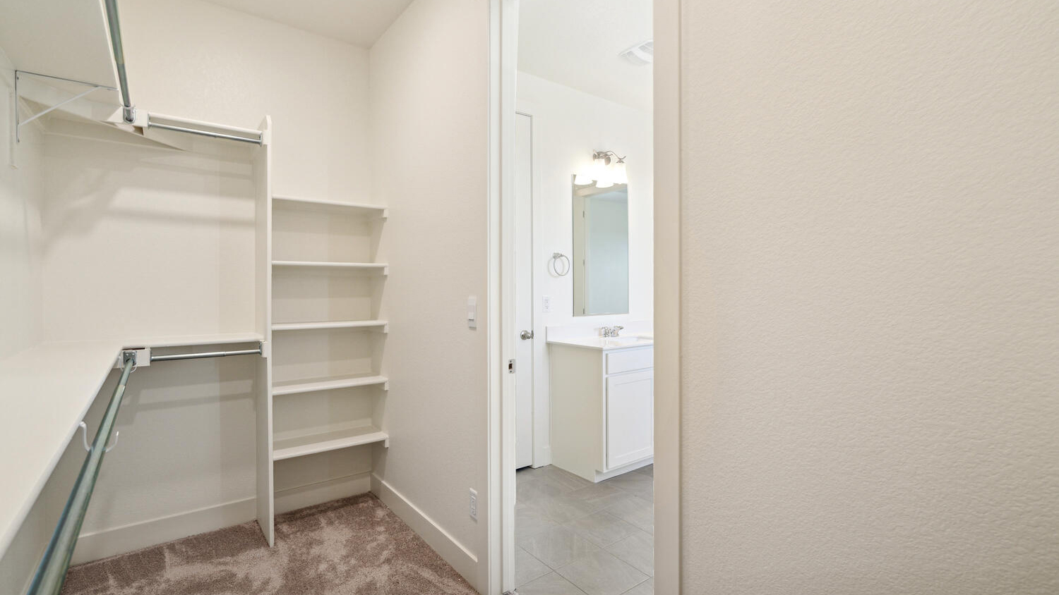 walk-in closet new home