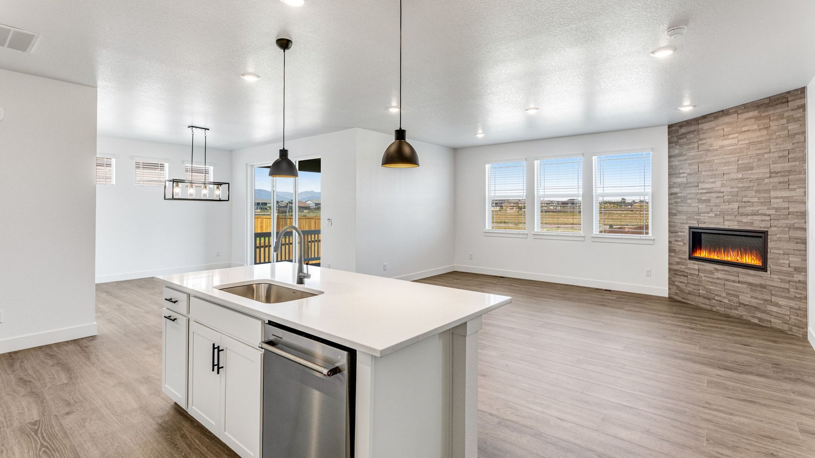Spacious Grover kitchen showcasing 42-inch upper cabinets, contemporary finishes, and functional design.