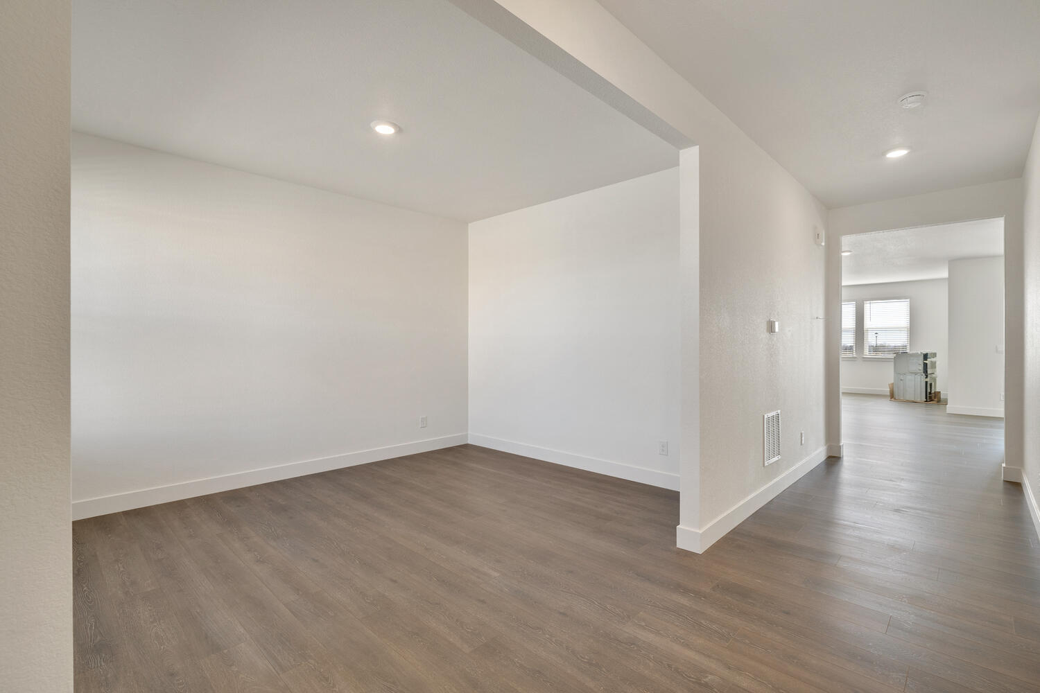 wood floor study by front door
