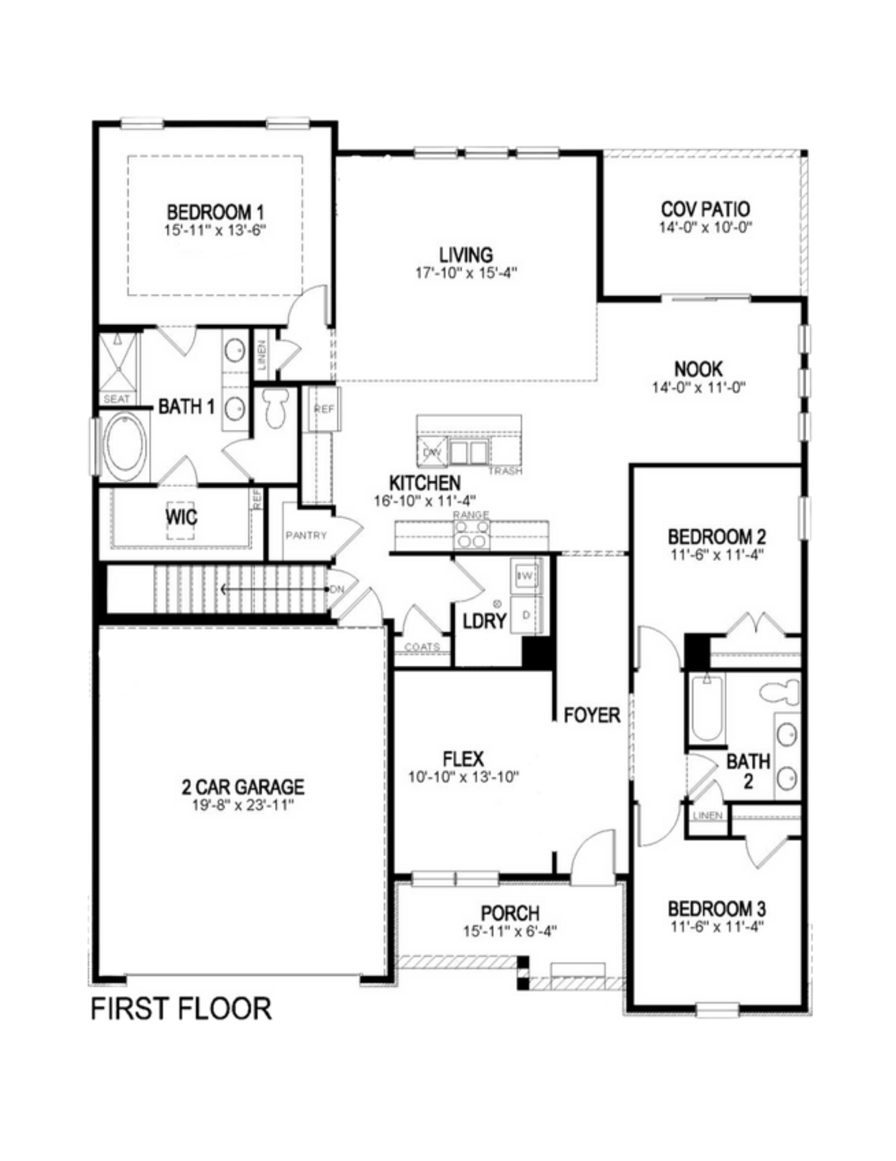 grover ranch style floorplan blackline