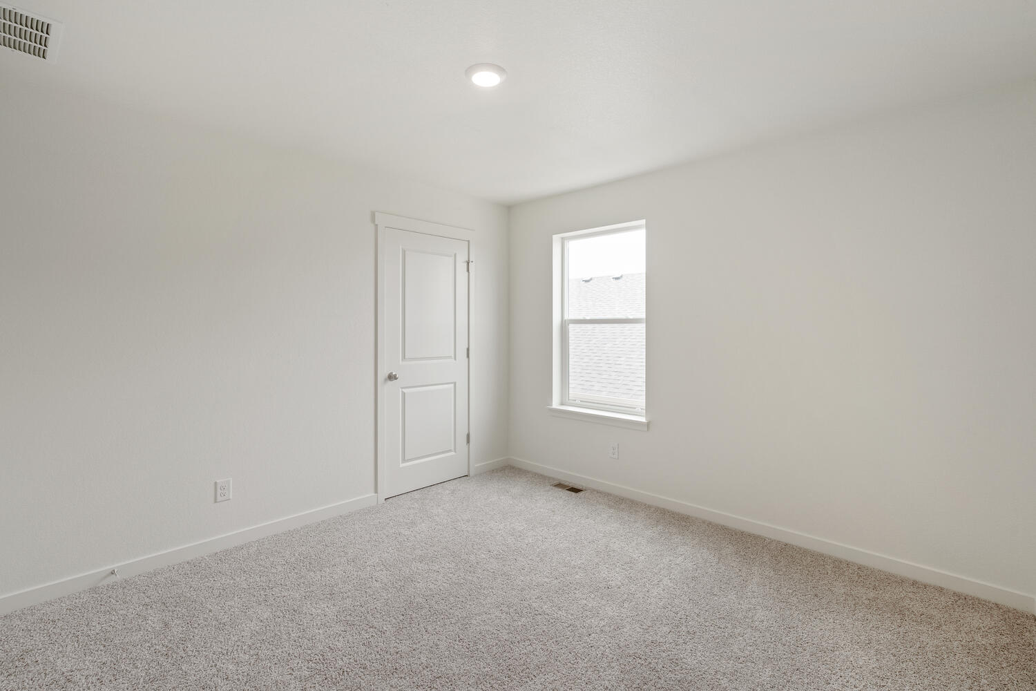 bedroom with carpet floor, closet, and a window