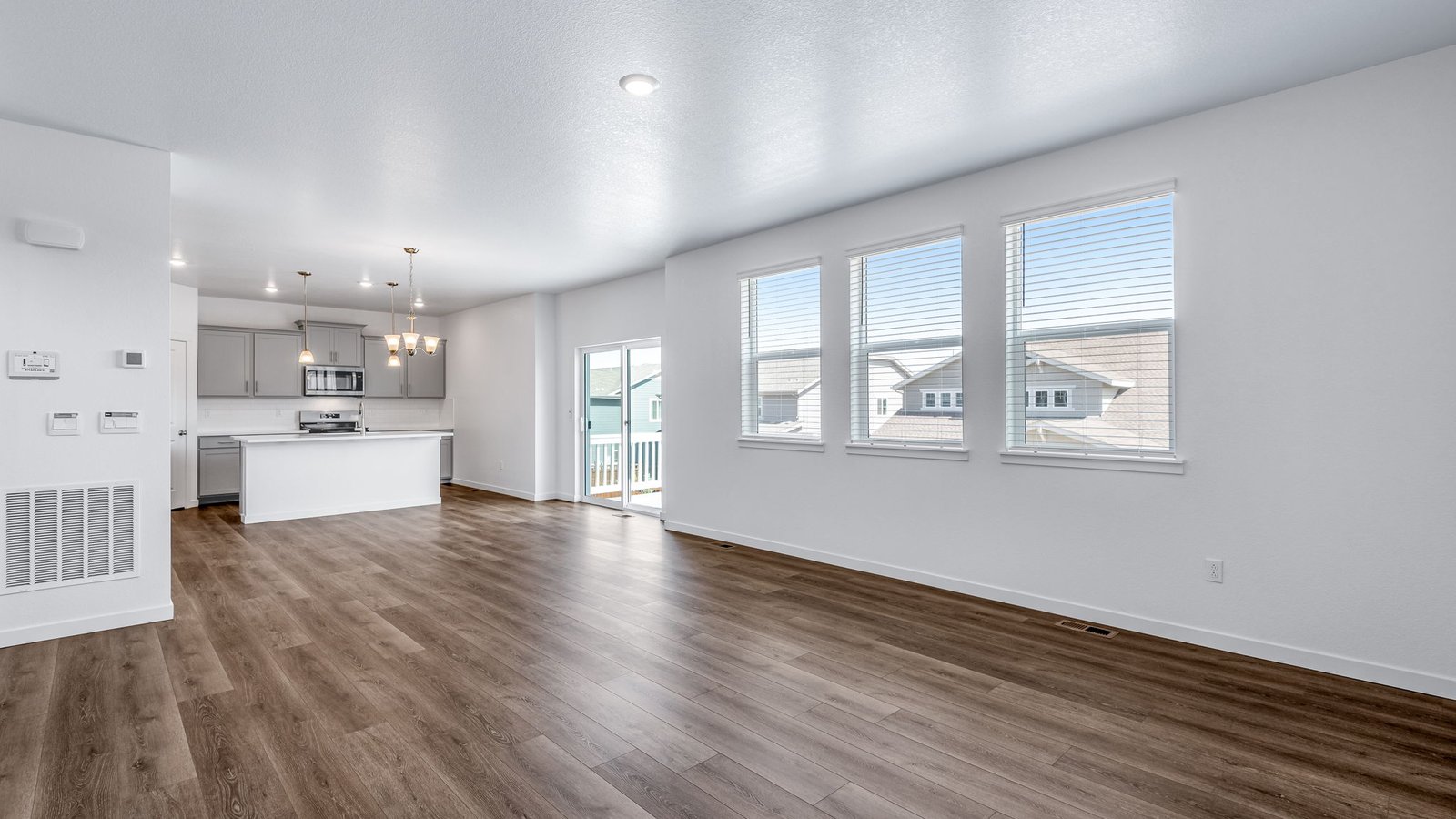 Open concept layout of new home in Brighton Colorado