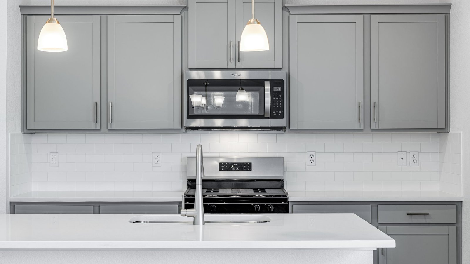 Kitchen with new finishes in new home community Brighton Crossing