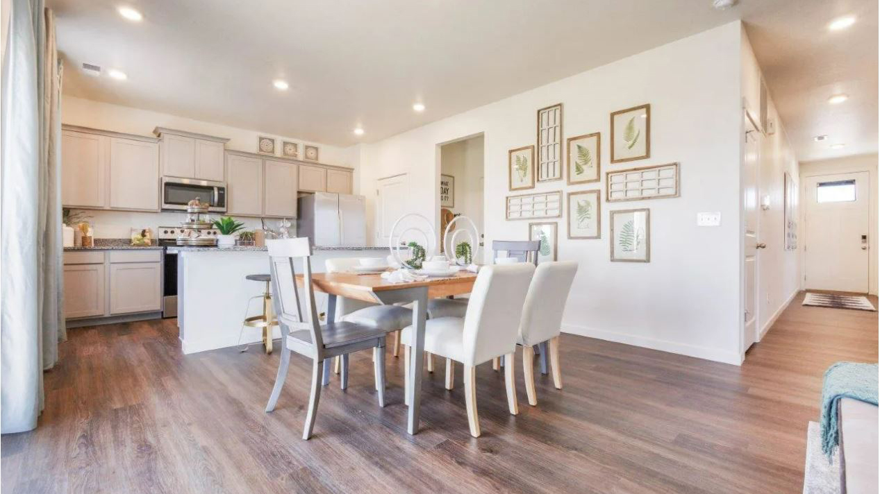 Open concept layout of new home in Brighton Crossing community