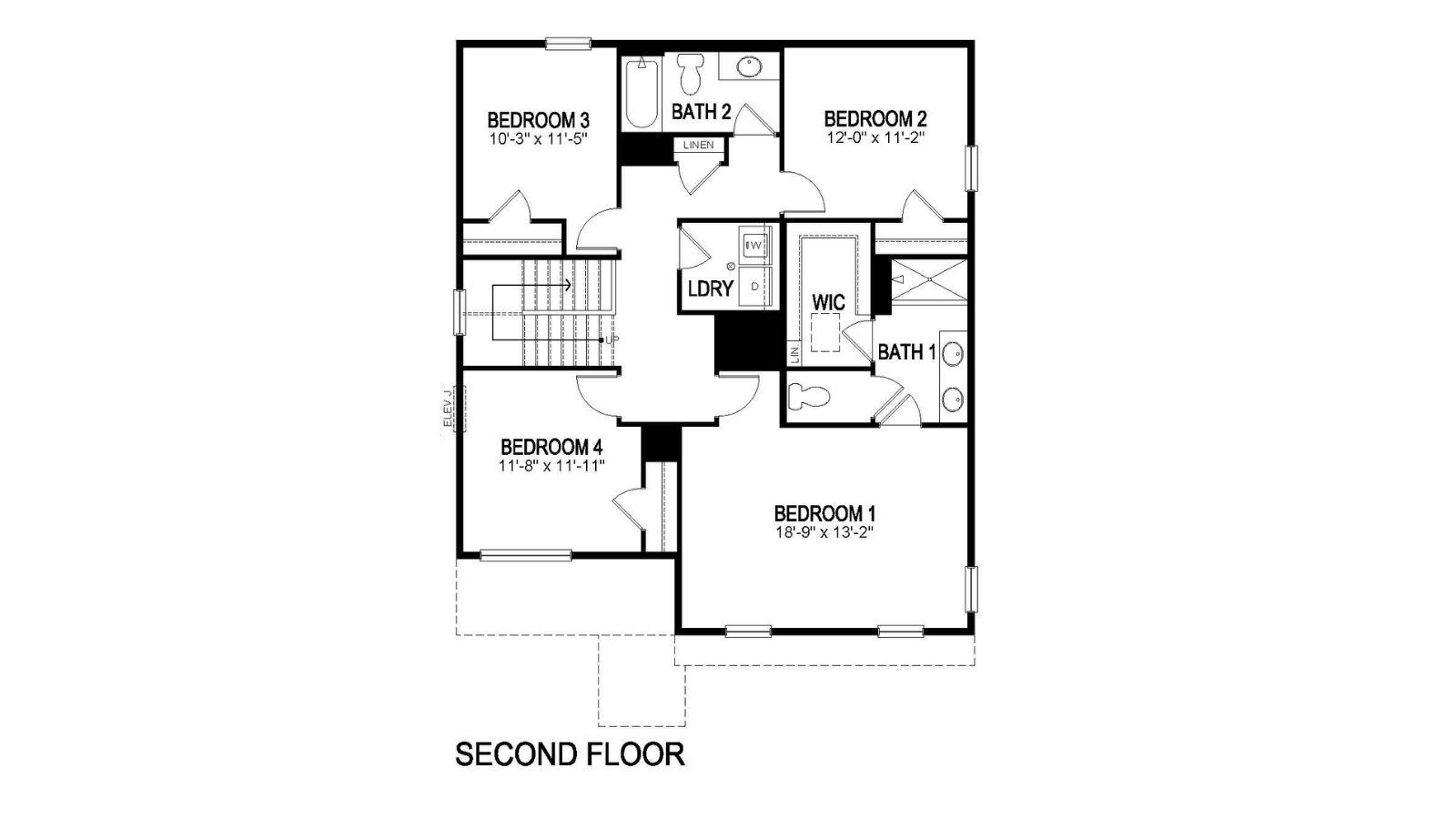second floor of bellamy floor plan by d.r. horton brighton, CO
