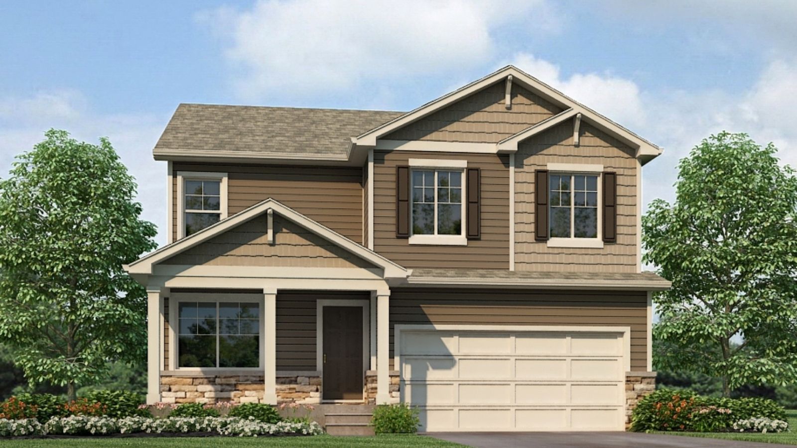 d.r. horton elevation of two story floor plan brighton, co