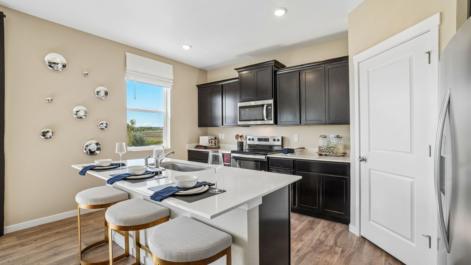 Kitchen island perfect for entertaining in new home in Brighton Colorado