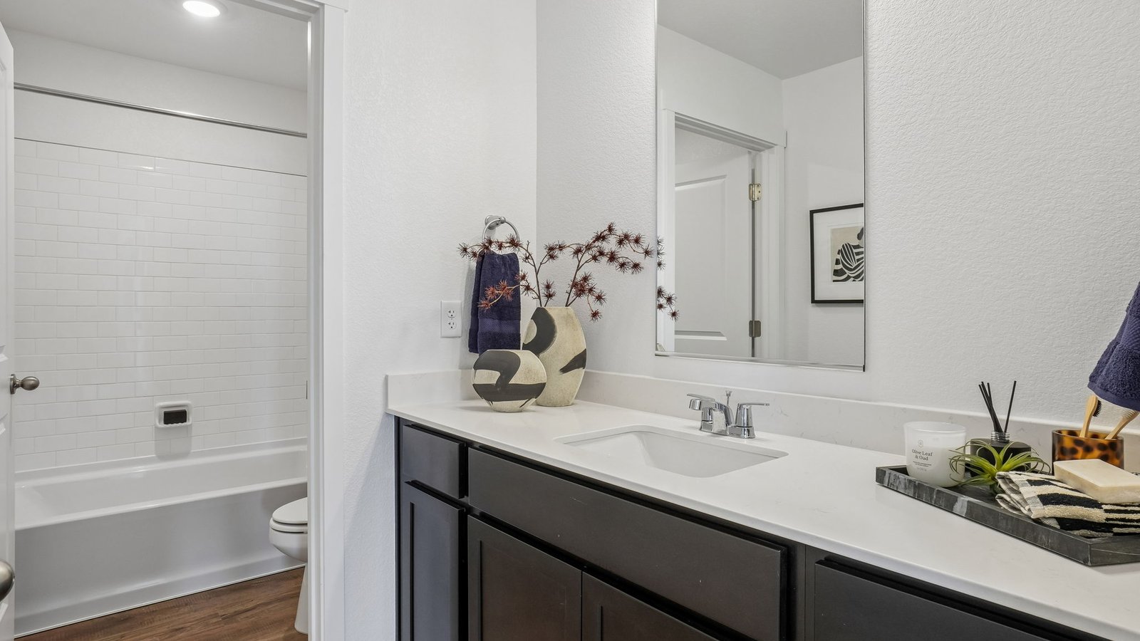 Secondary bathroom in new home in Brighton Colorado