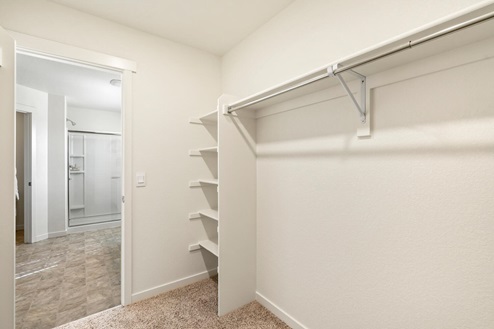 walk-in closet with extra shelving