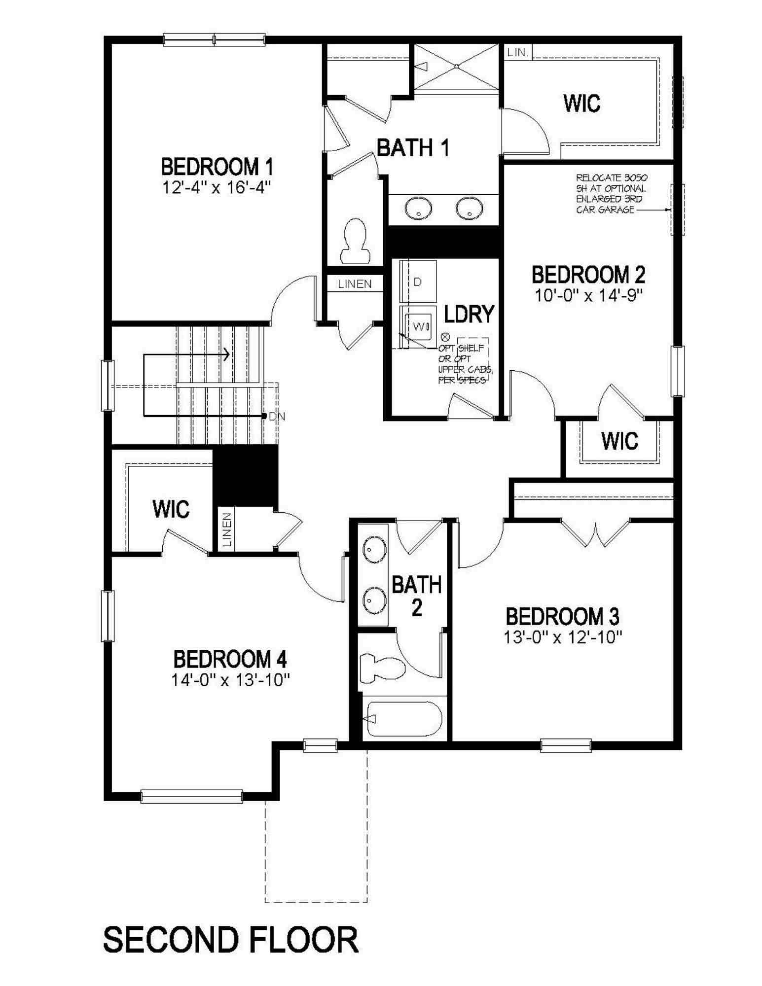 Holcombe floorplan second floor