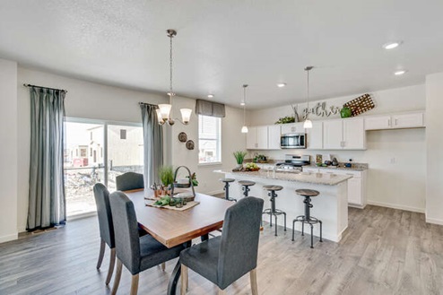 dining room and kitchen