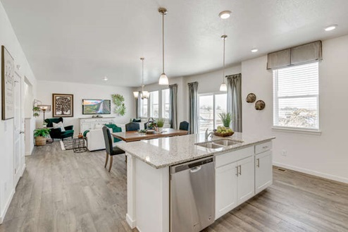 dining, kitchen, and great room