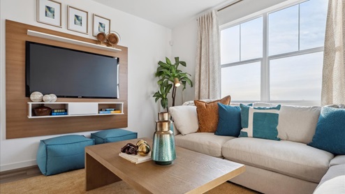 living room with tv