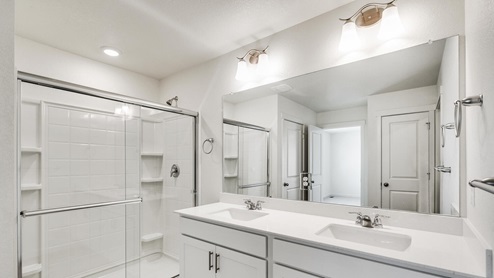 white cabinet with shower