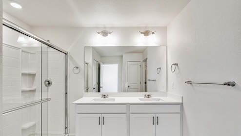 white cabinet with shower