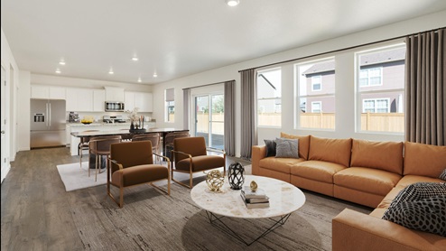 Bridgeport Living Room at Trails at Crowfoot by D.R. Horton