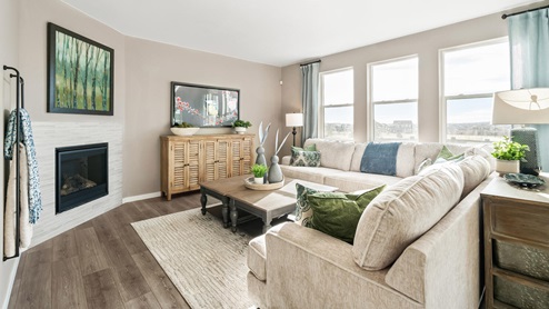 Hennessy Living Room at Trails at Crowfoot by D.R. Horton