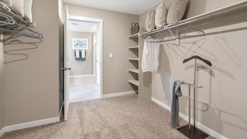 Hennessy Primary Bedroom Walk In Closet at Trails at Crowfoot by D.R. Horton