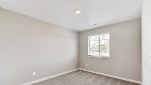 carpet floor bedroom with a window and ceiling light