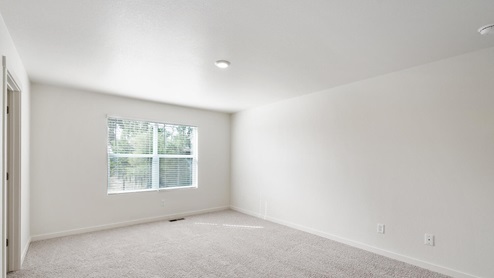 bedroom with carpet and window