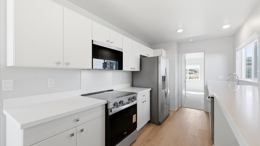 Interior kitchen with stainless steel appliances
