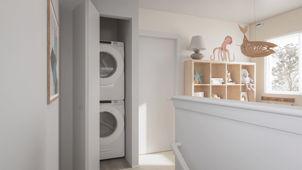 Interior hallway and laundry room