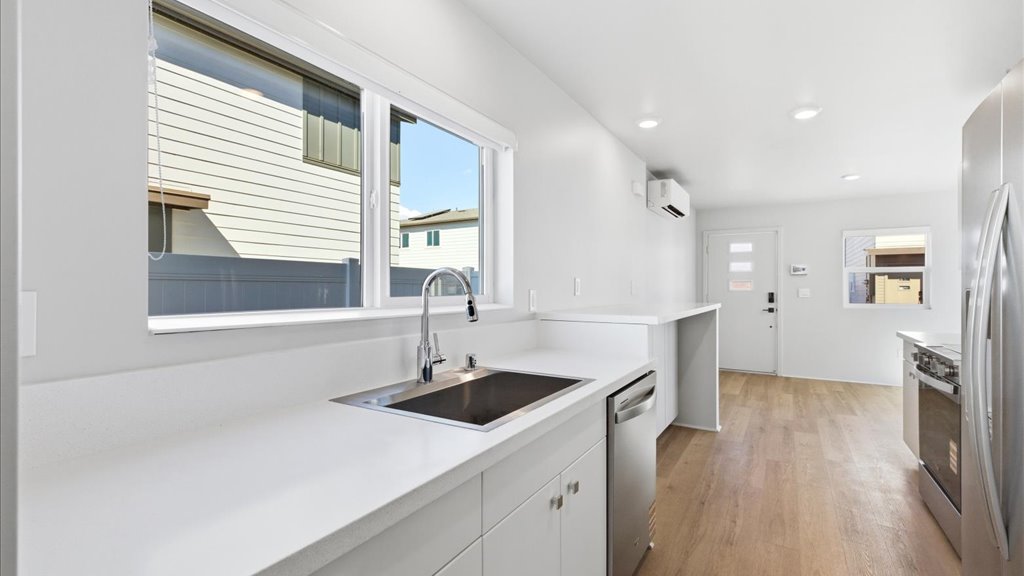 Interior kitchen with stainless steel appliances