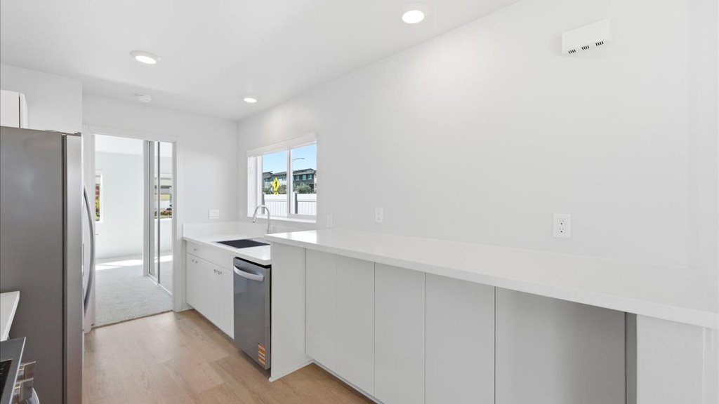 Interior kitchen with stainless steel appliances