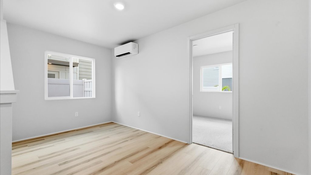 Interior living room with large window