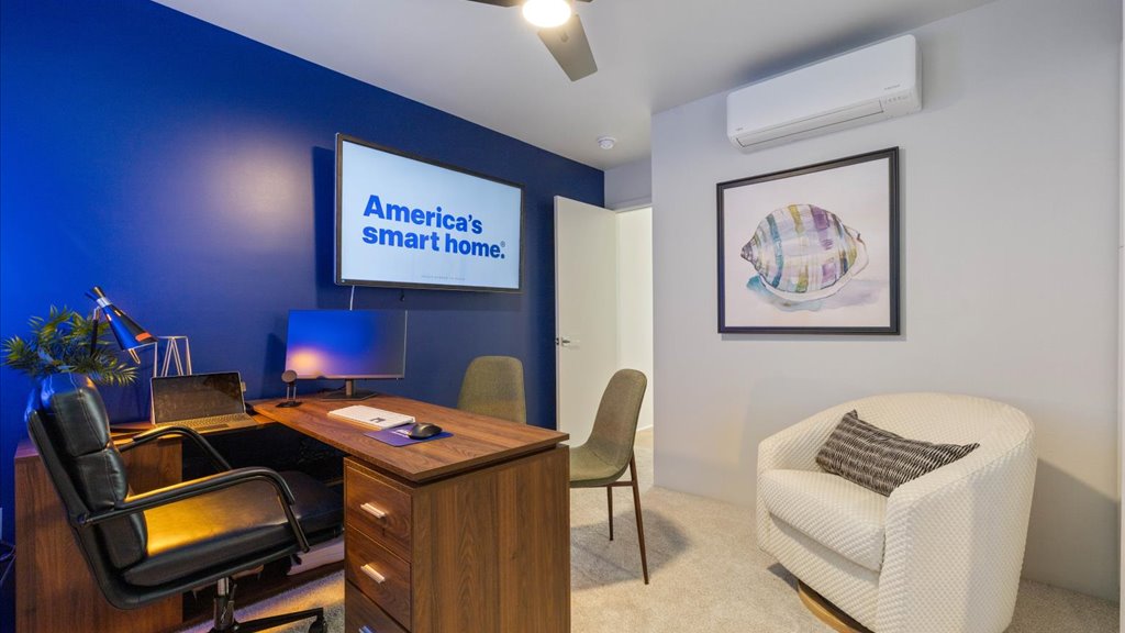 Interior office space with large window Interior office space