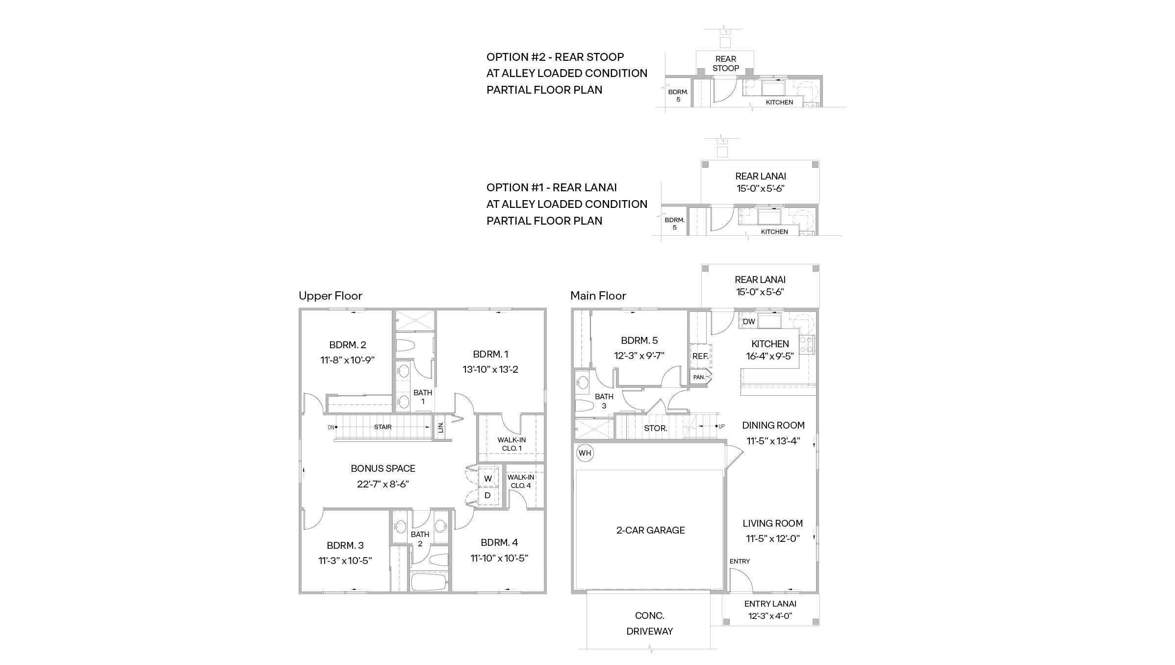 Interior floorplan drawing Nanahea five bedroom three bath home