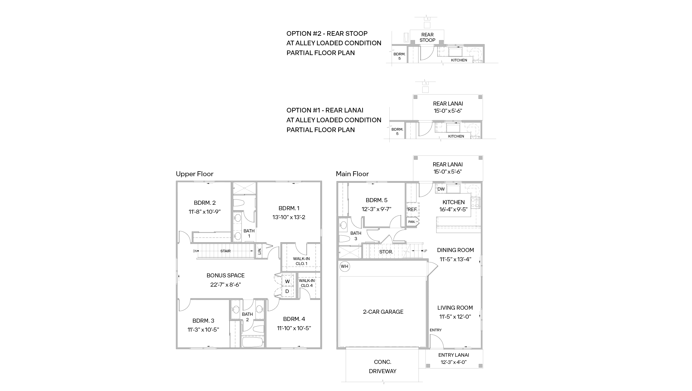 Interior five bedroom floorplan drawing