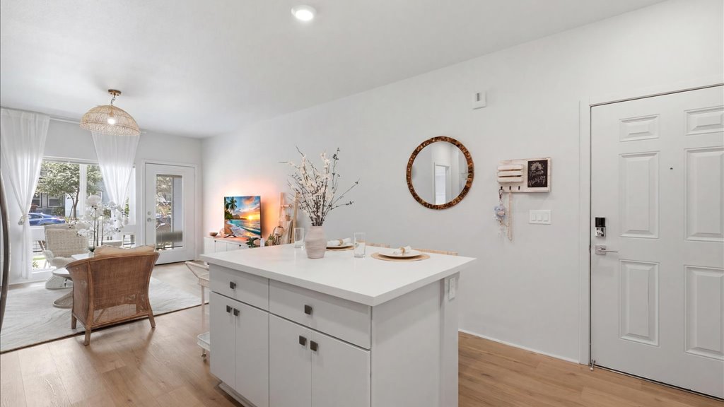 Interior kitchen with stainless steel appliances