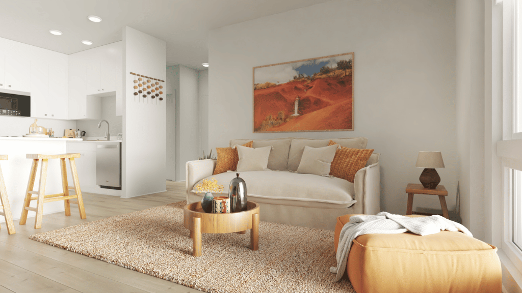 Interior rendering living room