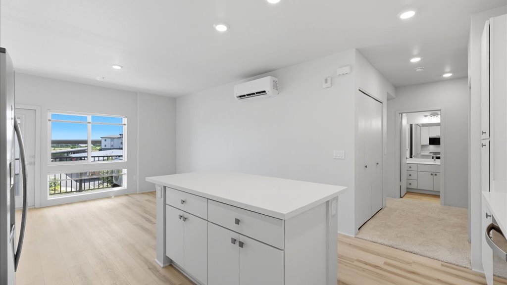 Interior kitchen with stainless steel appliances