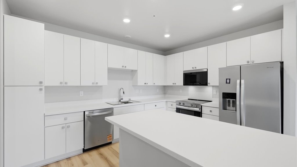 Interior kitchen with stainless steel appliances