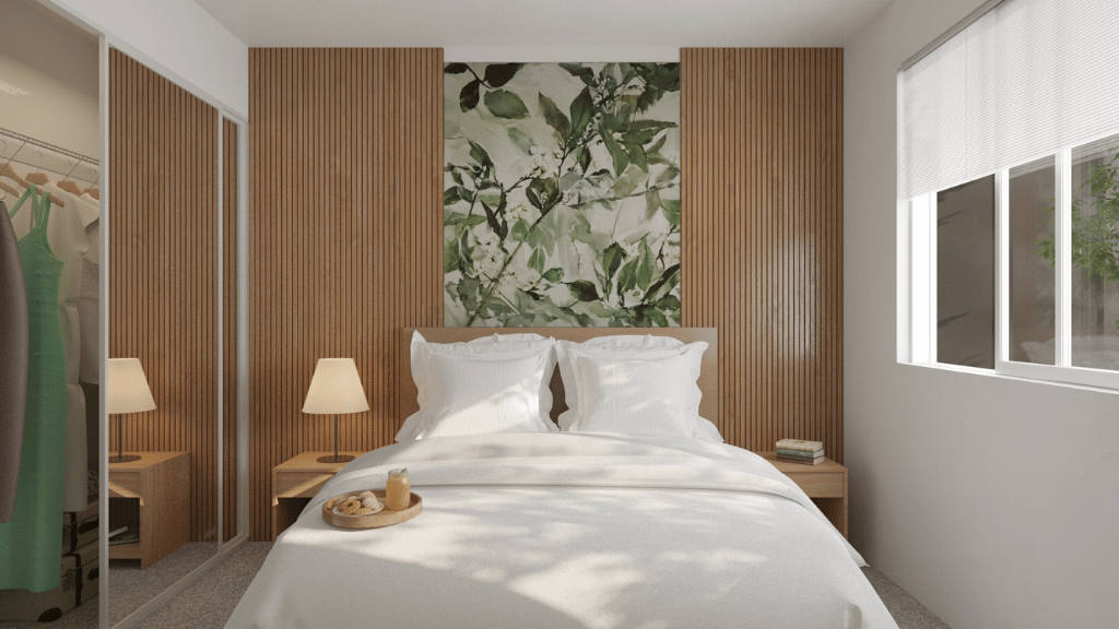 Interior bedroom rendering