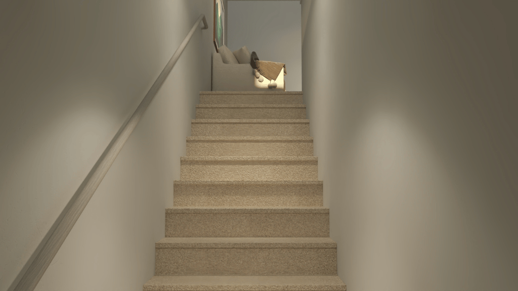 Interior entrance stairwell