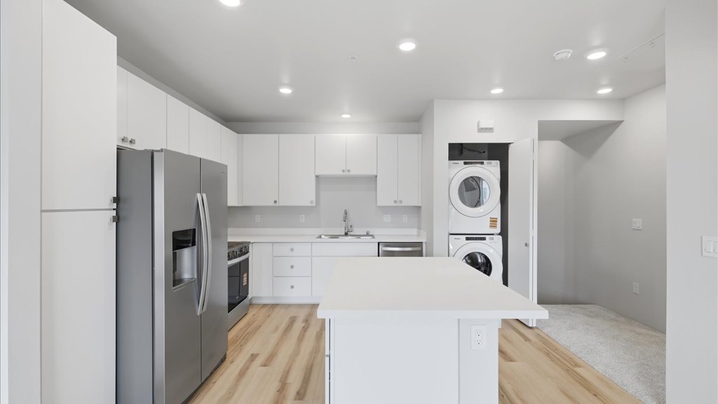 Interior kitchen with stainless steel appliances
