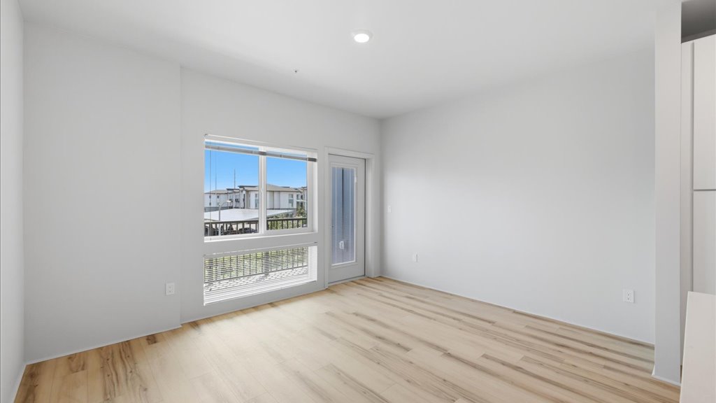 Interior living room open to kitchen