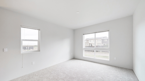 Interior bedroom with large window