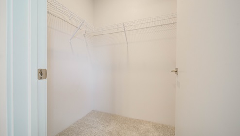 interior walk in closet with shelves