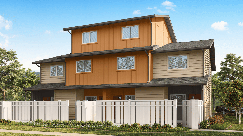 Exterior three story condominium building