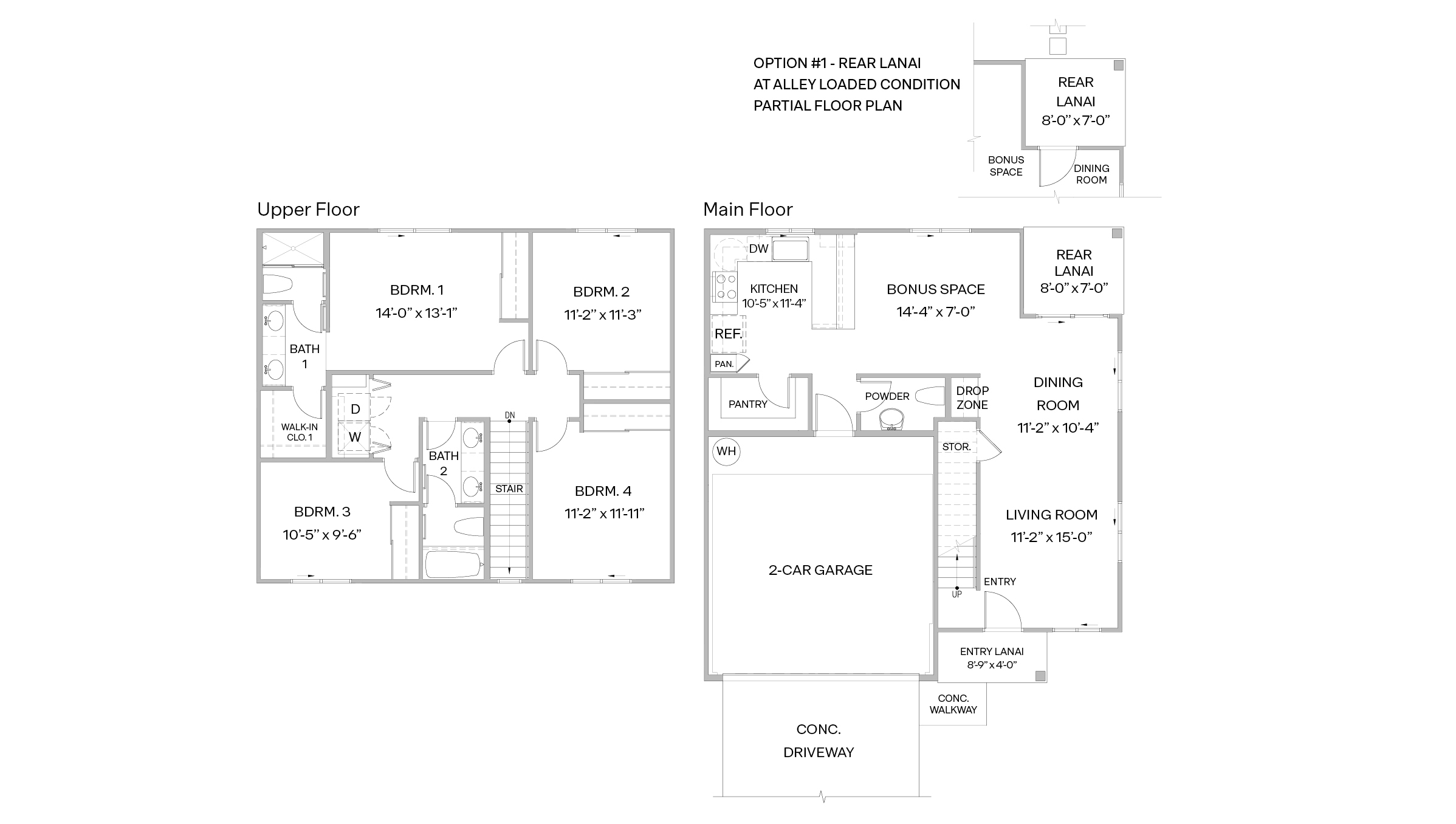 Interior floorplan drawing two story home