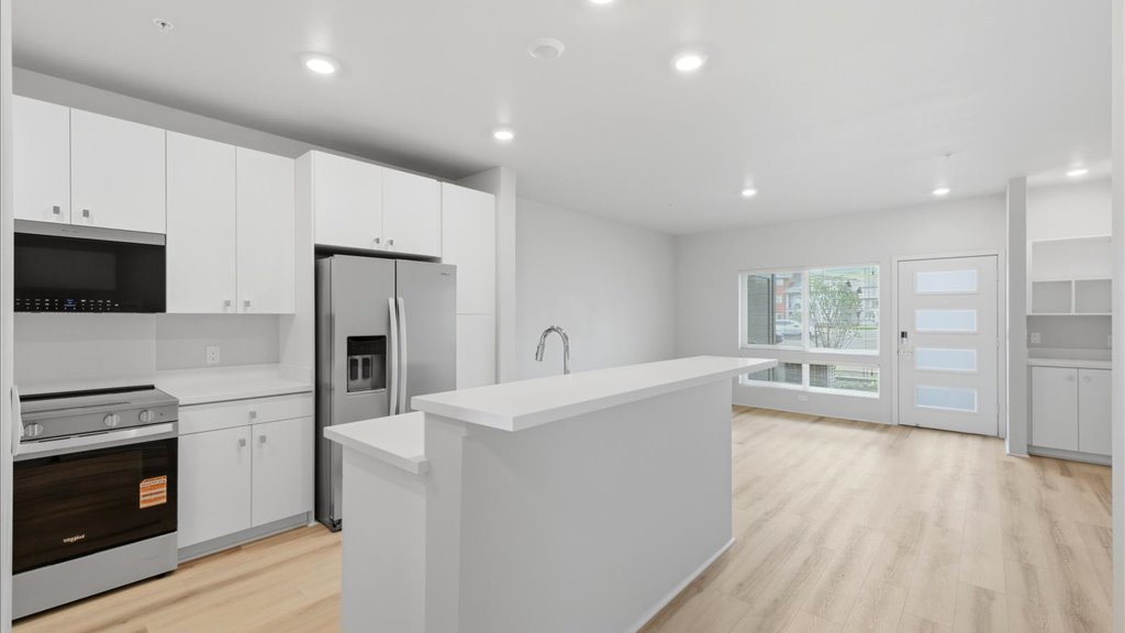 Interior kitchen with stainless steel appliances