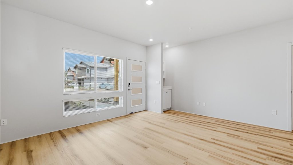 Interior living room open to kitchen