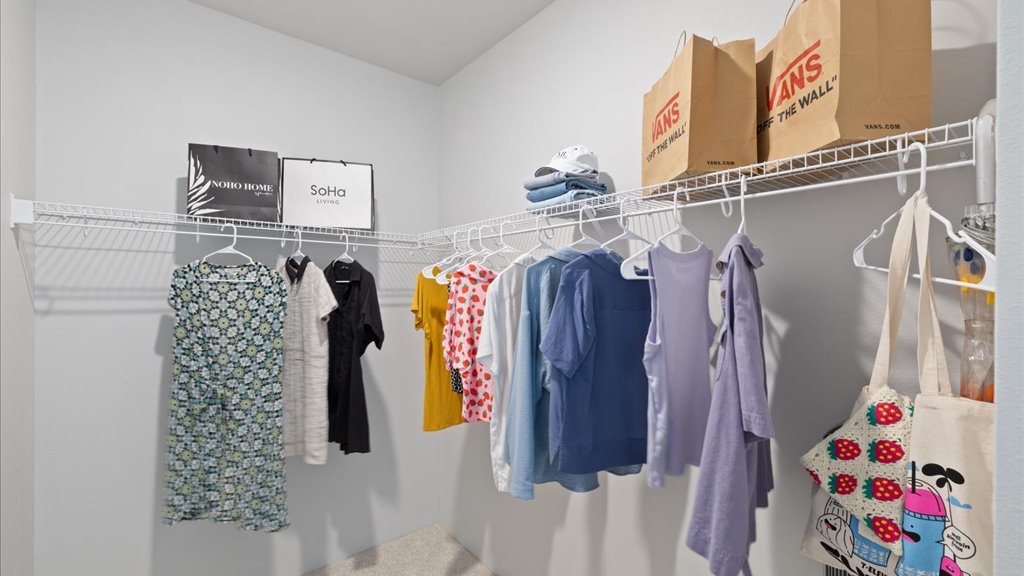 Interior bedroom walk in closet